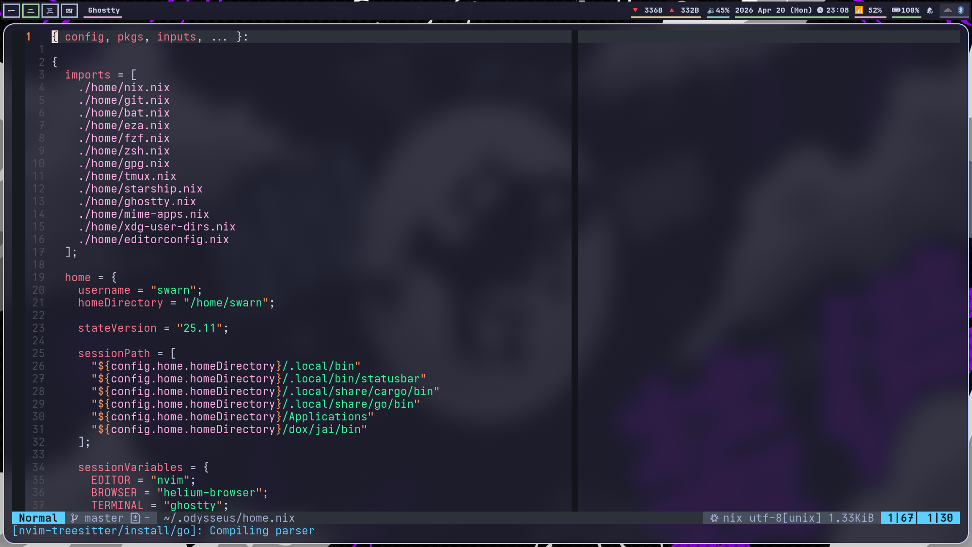 image showing my neovim with home.nix opened